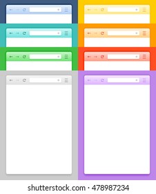 Abstract Design Vector Smartphone Browsers. Abstract Vector Browser Set. Vector Browser Image Set. Vector Browser Set Illustration. Flat Vector Browser Set. Set of Applications Vector Browser.
