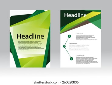 Abstract design vector template Green for brochure flyer in A5 size