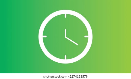 Resumen de diseño vector color blanco reloj digital redondo sobre el fondo de los pasos de color verde.