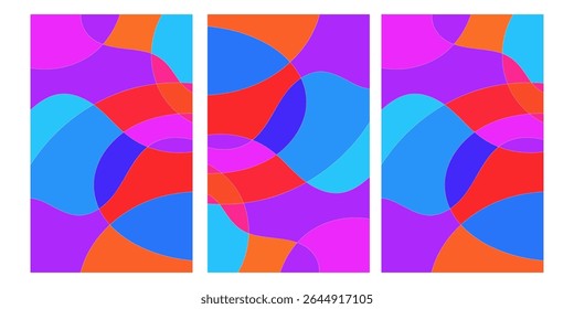 Abstract design with vibrant colors and overlapping shapes