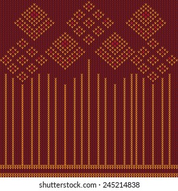 Abstract, Design Vintage Knitted Pattern. Seamless Background