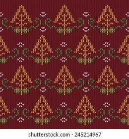 Abstract, Design Vintage Knitted Pattern. Seamless Background