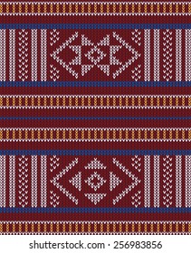 Abstract, Design Vintage Knitted Pattern. Seamless Background