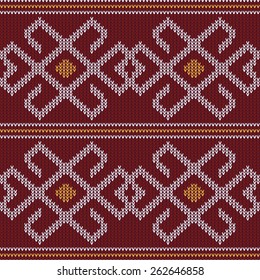 Abstract, Design Vintage Knitted Pattern. Seamless Background