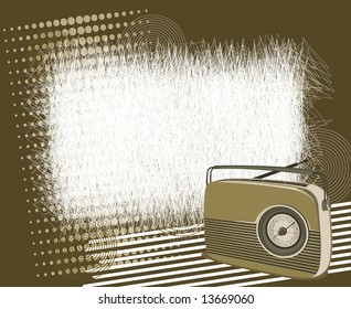 abstract design with vintage radio