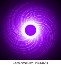 abstract design of violet energy vortex.(long lines and small center)