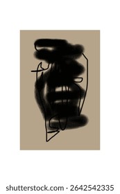 Abstract design wall art decor. Abstract beige design wall art