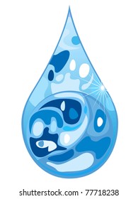 abstract design of water drop