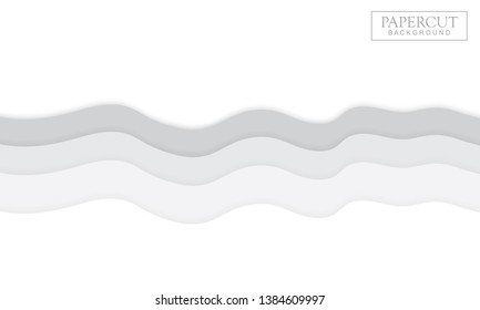 Abstract design with wave shapes in a paper cut style. Paper cut design concept background for flyers, banner, poster, presentation, brochure cover. Modern and trendy background.