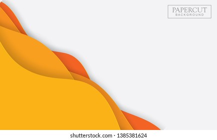 Abstract design with wave shapes in a paper cut style. Paper cut design concept background for flyers, banner, poster, presentation, brochure cover. Modern and trendy background.