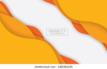 Abstract design with wave shapes in a paper cut style. Paper cut design concept background for flyers, banner, poster, presentation, brochure cover. Modern and trendy background.