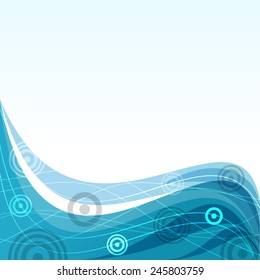 Abstraktes Design von Wellen von unten auf stylischem Hintergrund.