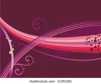 Abstract design with waves and ornamental details, vector illustration series.