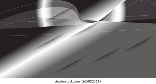 Abstract design in white and gray tones with soft light effects and transparent curved lines. Ideal for tech presentations, modern layouts, or elegant branding backgrounds