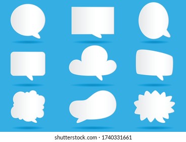 Abstract design. White paper Communication bubbles for speech on blue background. Vector illustration.