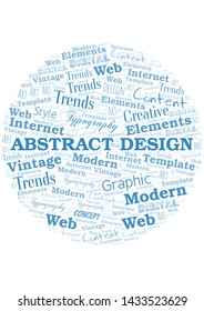 Abstract Design word cloud. Wordcloud made with text only.