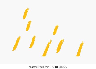 Diseño Abstractas con trazos de pincel amarillo Los trazos de pincel amarillo sobre un fondo blanco Los trazos de pincel artísticos crean un Vector de recursos de diseño de fondo de patrón dinámico.