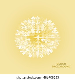 Abstract design yellow element. Vector illustration. Glitch background.