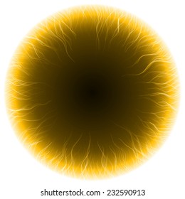 abstract design of yellow magic portal gate (short tail version)