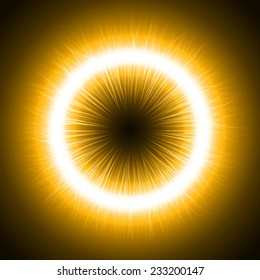abstract design of yellow magic portal in dark( in and out tails)