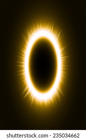 abstract design of yellow magic portal gate (outer,short lines.vector version)