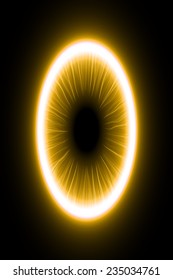 abstract design of yellow magic portal gate (inner short lines.vector version)