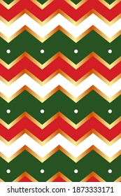 Diseño abstracto con líneas de zigzag de fondo dorado amarillo y verde, rojo y blanco.