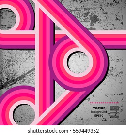 Diseño abstractoLíneas 70s y fondo retro grunge, vector.