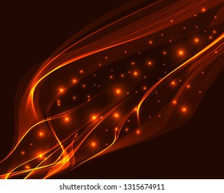 Abstract design-colorful smoke on black background. Vector illustration.