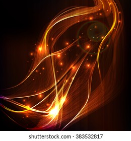 Abstract design-colorful smoke on black background. Vector illustration.