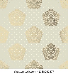 Abstract designed seamless pattern for background, wrapping paper, fabric. Modern endless repeatable motif for surface design. Vector illustration