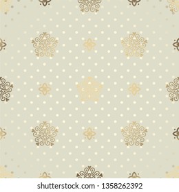 Abstract designed seamless pattern for background, wrapping paper, fabric. Modern endless repeatable motif for surface design. Vector illustration