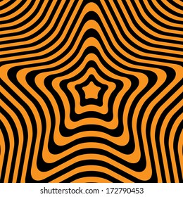abstract design.optical illusion.black lines on orange background.vector