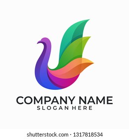 Abstract designs bird illustration vector template. Suitable for Creative Industry, Multimedia, entertainment, Educations, Shop, and any related business