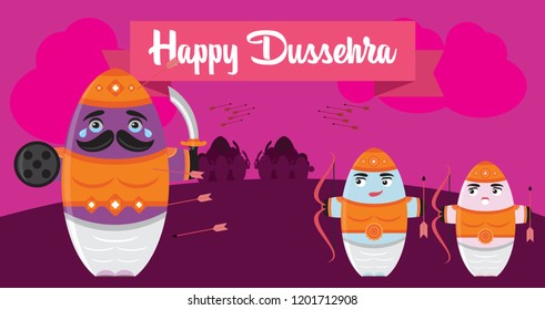 Abstract designs for happy dussehra.