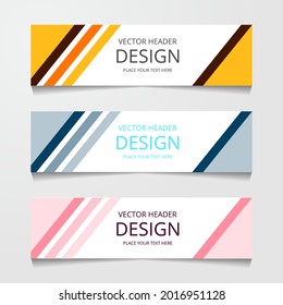 Resumen Diseños, Banner web horizontal. diseños de pie de página de encabezado. plantilla de promociones. Ilustración vectorial
