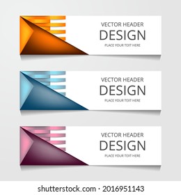 Resumen Diseños, Banner web horizontal. diseños de pie de página de encabezado. plantilla de promociones. Ilustración vectorial