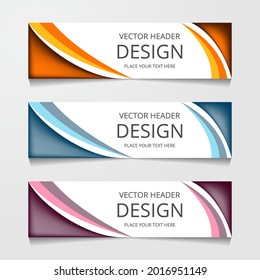Resumen Diseños, Banner web horizontal. diseños de pie de página de encabezado. plantilla de promociones. Ilustración vectorial