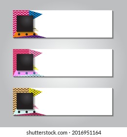 Abstract Designs, Horizontal Web banner. header footer designs. promotions template. Vector Illustration