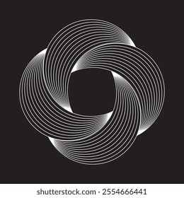 Abstract designs isolated on black background. Vector illustration.