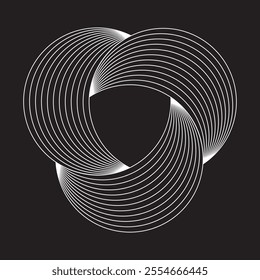 Abstract designs isolated on black background. Vector illustration.