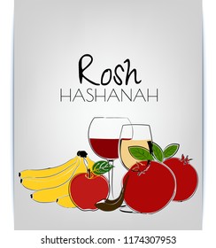 Abstract designs for Jewish festival Rosh hashanah.