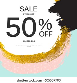 Abstract Designs Sale Banner Template. Vector Illustration EPS10
