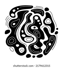Diseños y formas abstractas, elementos vectoriales negros sobre fondo blanco