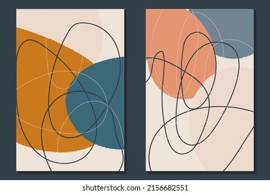 Abstract Designs and Shapes. Contemporary design. Modern art. Set of fluid geometric shapes. Scandinavian design. Abstract hand drawn watercolor effect shapes. Home decor. Modern abstract painting.