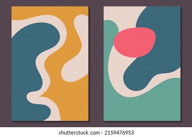 Abstract Designs and Shapes. Contemporary design. Modern art. Set of fluid geometric shapes. Scandinavian design. Abstract hand drawn watercolor effect shapes. Home decor. Modern abstract painting.