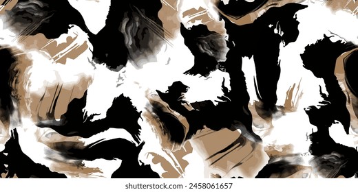 Abstract designs and shapes seamless pattern. Grungy pattern with rough texture. Vector illustration