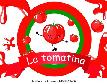 Abstract designs for spanish festival la tomatina.