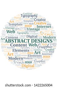 Abstract Designs word cloud. Wordcloud made with text only.
