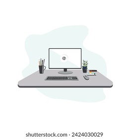 Abstraktes Illustrationsdesign für Desktop-Computer